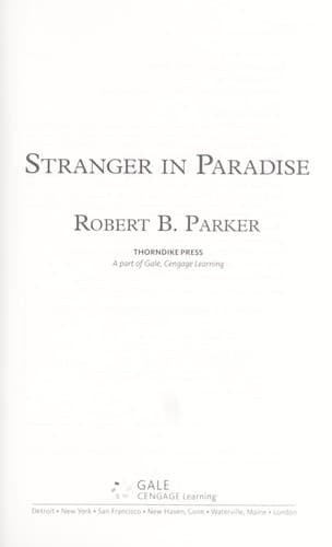 Tapa de Stranger in Paradise (Jesse Stone)