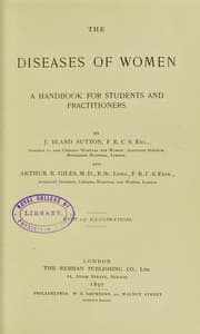 Tapa de The diseases of women : a handbook for students and practitioners