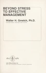 Tapa de Beyond stress to effective management