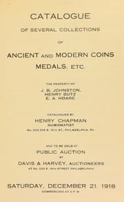 Tapa de Catalogue of several collections of ancient and modern coins, medals, etc., the property of J. B. Johnston, Henry Butz, E. A. Hoare