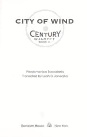 Tapa de City of Wind (Century #3)