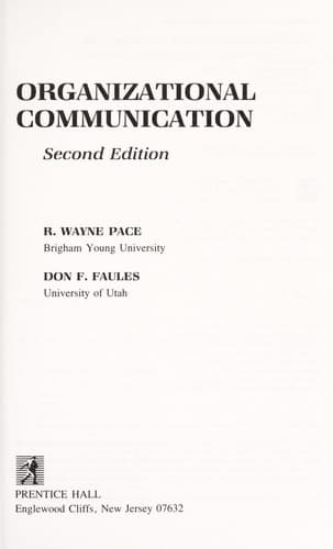 Tapa de Organizational communication