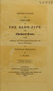 Tapa de Instructions for the use of the blow-pipe, and chemical tests, with additions and observations derived from the recent publication of Professor Berzelius