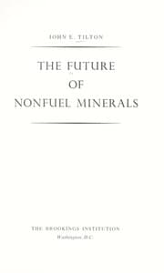 Tapa de The future of nonfuel minerals