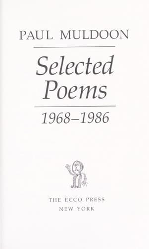 Tapa de Selected poems, 1968-1986