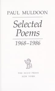 Tapa de Selected poems, 1968-1986