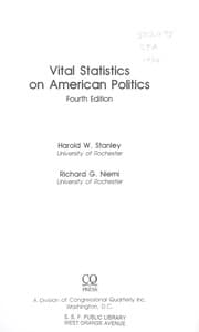 Tapa de Vital statistics on American politics