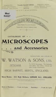 Tapa de Catalogue of microscopes and accessories