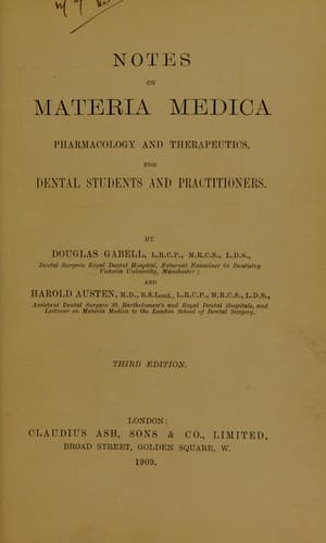 Tapa de Notes on materia medica
