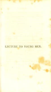 Tapa de A lecture to young men on chastity