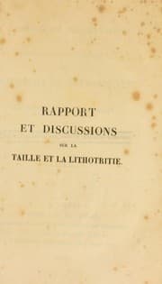 Tapa de Rapport et discussions ©  l'Acad©♭mie royale de m©♭decine, sur la taille et la lithotritie