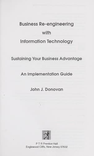 Tapa de Business re-engineering with information technology