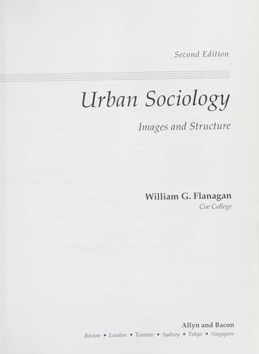 Tapa de Urban sociology