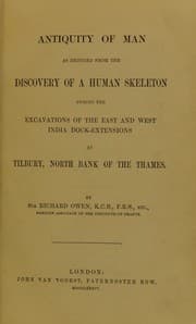 Tapa de Antiquity of man as deduced from the discovery of a human skeleton