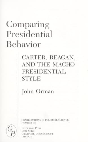Tapa de Comparing presidential behavior