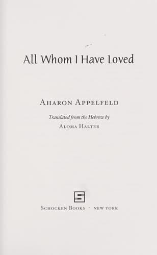 Tapa de All whom I have loved