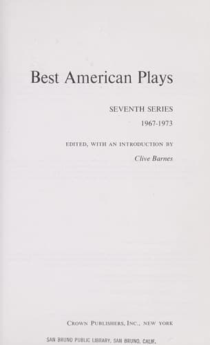 Tapa de Best American plays