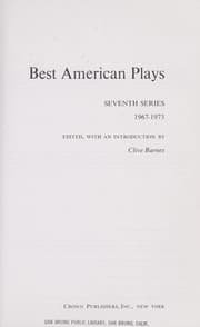 Tapa de Best American plays