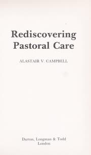 Tapa de Rediscovering pastoral care