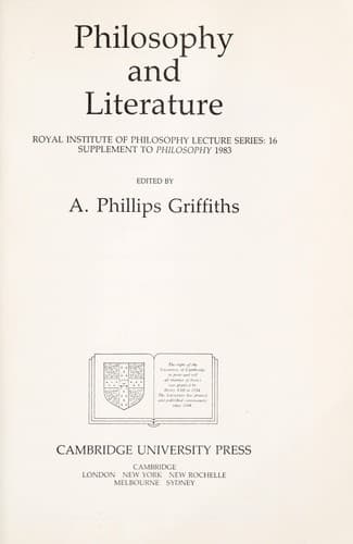 Tapa de Philosophy and literature