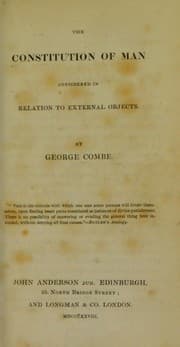 Tapa de The constitution of man considered in relation to external objects