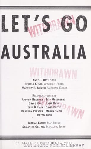 Tapa de Let's Go Australia