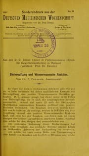 Tapa de Bleivergiftung und Wassermansche Reaktion