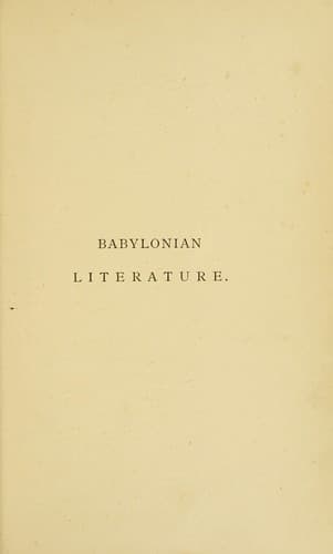 Tapa de Babylonian literature