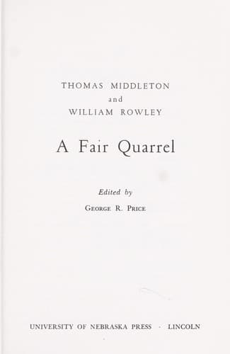 Tapa de A fair quarrel