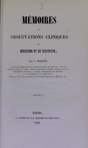 Tapa de M©♭moires et observations cliniques de m©♭decine et de chirurgie