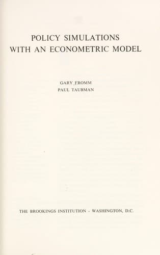Tapa de Policy simulations with an econometric model