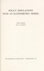 Tapa de Policy simulations with an econometric model