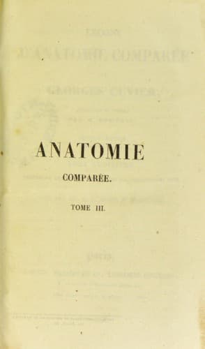 Tapa de Le©ʹons d ́anatomie compar©♭e de G. Cuvier