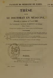 Tapa de Th©·se pour le doctorat en m©♭decine