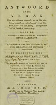 Tapa de Antwoord op de vraag over een volkomen voldoend, en tot hier niet bekend middel om rottend, bedorven en stinkend water van alle bederf, onaangename reuk en smaak te zuiveren enz