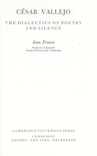 Tapa de César Vallejo