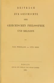 Tapa de Beitr©Þge zur Geschichte der griechischen Philosophie und Religion