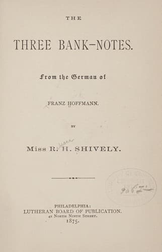 Tapa de The three bank-notes