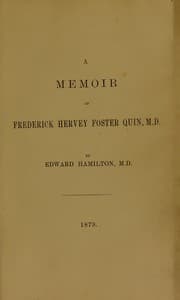 Tapa de A memoir of Frederick Hervey Foster Quin