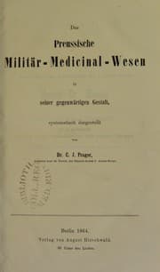 Tapa de Das Preussische Militar-Medicinal-Wesen in seiner gegenw©Þrtigen Gestalt, systematisch dargestellt