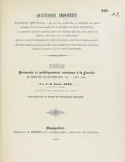 Tapa de Th©·se pr©♭sent©♭e et publiquement soutenue ©  la Facult©♭ de m©♭decine de Montpellier, le [...] ao© t 1838