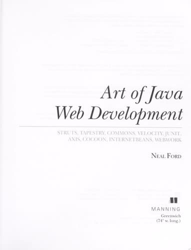 Tapa de Art of Java web development