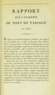 Tapa de Rapport fait au Conseil sup©♭rieur de sant©♭ sur la fi©·vre jaune qui a r©♭gn©♭ au port du Passage, en 1823