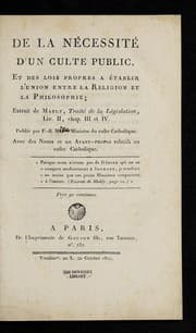 Tapa de De la ne cessite  d'un culte public