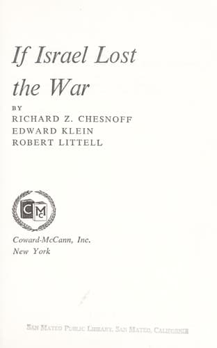 Tapa de If Israel lost the war