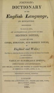 Tapa de Johnson's dictionary of the English language in miniature