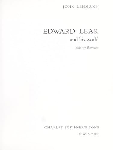 Tapa de Edward Lear and his world