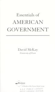 Tapa de Essentials of American government