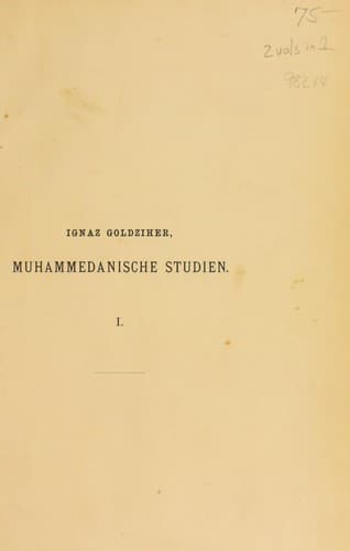 Tapa de Muhammedanische studien