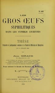 Tapa de Les gros oeufs syphilitiques dans les syphilis anciennes